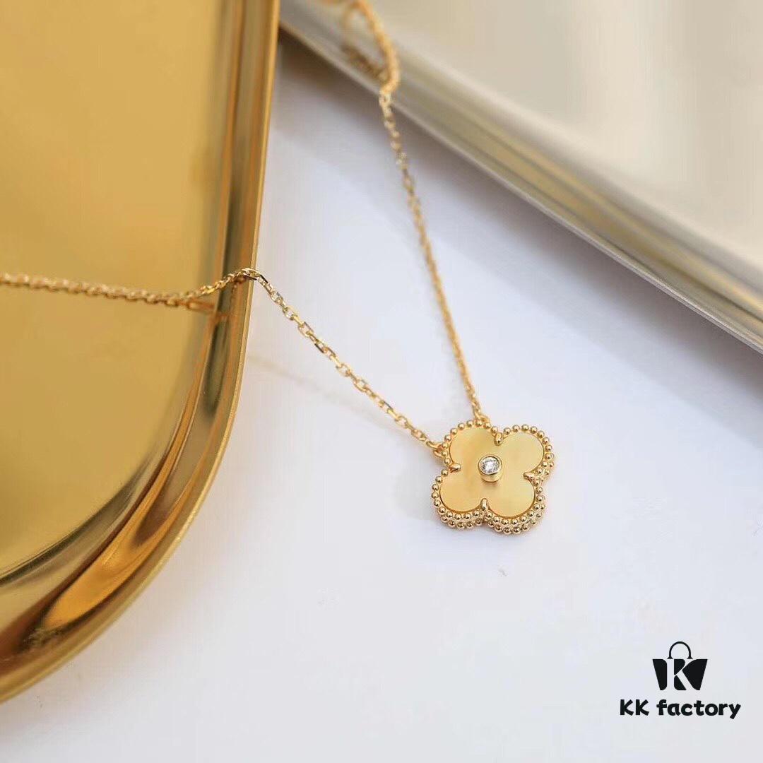 692fbeae99f2d84055c87f06 Van Cleef & Arpels Vintage Alhambra Christmas Collection, 18K Yellow Gold with Golden Mother-of-Pearl and Diamond Accent