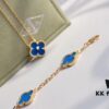 692fbeb299f2d84055c87f0b Seiko Version 👼 VCA Limited Edition New Color, Stunning Blue Chalcedony 💙, Retail ~32,000, 925 Silver Gold-Plated Five-Petal Flower Bracelet