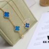 692fbeb299f2d84055c87f0c Seiko Version 👼 VCA Limited Edition New Color, Stunning Blue Chalcedony 💙, Retail ~32,000, 925 Silver Gold-Plated Five-Petal Flower Bracelet