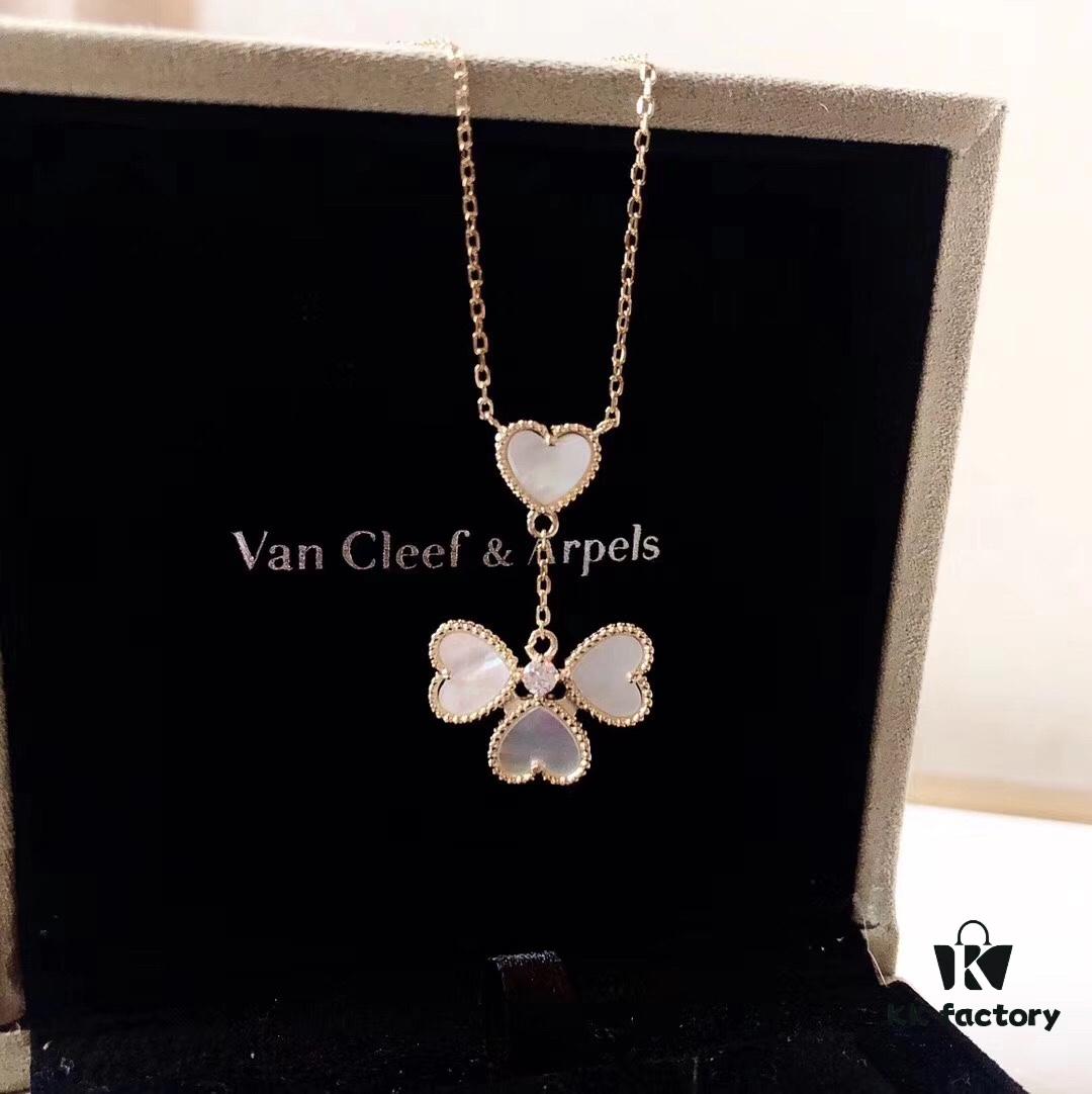 692fbeb999f2d84055c87f16 VCA Van Cleef & Arpels Sweet Series Rose Heart Pendant Tassel Necklace, High-End Custom Crafted with Imported S925 Sterling Silver and Natural Red Agate, Counter Proportion, Original Clasp