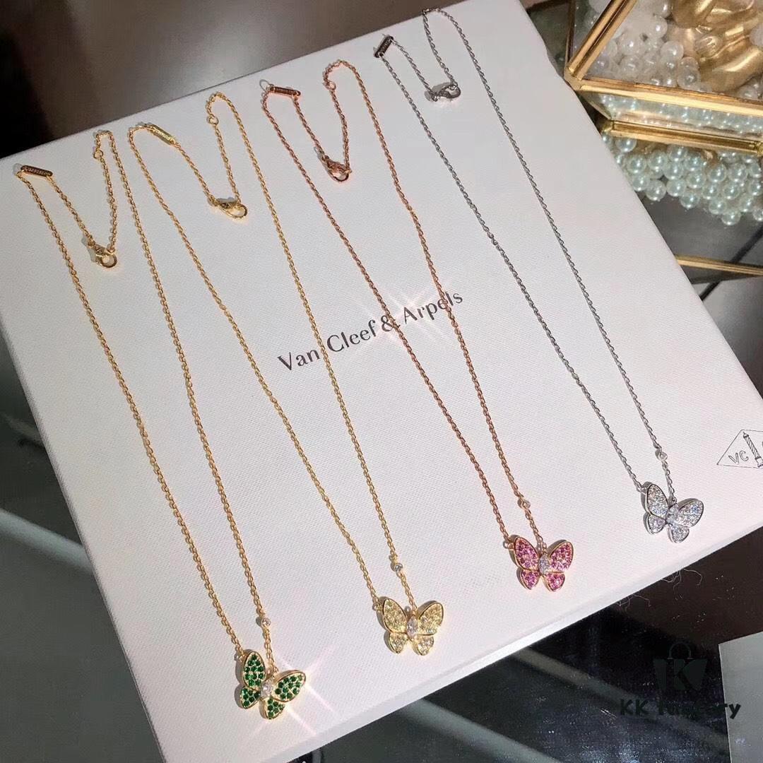 692fbed399f2d84055c87f3f Seiko Version Van Cleef & Arpels VCA Full Diamond Butterfly Necklace