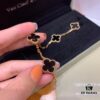 692fbee799f2d84055c87f5e High Version VCA Van Cleef & Arpels Black Onyx Alhambra Five-Leaf Bracelet in Imported Sterling Silver with 18K Gold Plating