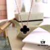 692fbeec99f2d84055c87f66 Dior Sauvage Classic Clover Necklace – Medium Size, 925 Sterling Silver Gold-Plated with Natural Stones