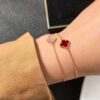 692fbefe99f2d84055c87f84 Van Cleef & Arpels VCA Single Flower Alhambra Bracelet, Genuine Design! Smooth and Elegant Chalcedony Four-Leaf Motif, Hand-Polished Beads with Full, Rounded Edges for Strong Three-Dimensional Effect. Custom Lobster Clasp with Exclusive Anti-Counterfeit Code—Each Bracelet Features a Unique Authentication Number, Ensuring Uniqueness. Hand-Carved Link Chain, Each Link with 4 Facets. Exquisite Craftsmanship, Graceful and Refined. Stunning When Worn Alone or Layered. Bracelet Length: 17.5 cm, Adjustable.