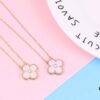 692fbf0999f2d84055c87f9d Authentic Purchase, High-Quality Clover Necklace with Zircon, 925 Silver Plated in K-Gold, Natural Stones