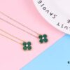 692fbf0999f2d84055c87f9f Authentic Purchase, High-Quality Clover Necklace with Zircon, 925 Silver Plated in K-Gold, Natural Stones