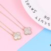 692fbf0b99f2d84055c87fa2 Authentic Purchase, High-Quality Clover Necklace with Zircon, 925 Silver Plated in K-Gold, Natural Stones