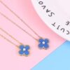 692fbf0b99f2d84055c87fa3 Authentic Purchase, High-Quality Clover Necklace with Zircon, 925 Silver Plated in K-Gold, Natural Stones