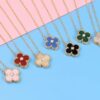 692fbf0c99f2d84055c87fa4 Authentic Purchase, High-Quality Clover Necklace with Zircon, 925 Silver Plated in K-Gold, Natural Stones