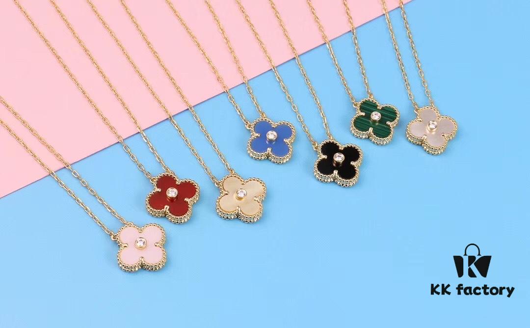 692fbf0c99f2d84055c87fa4 Authentic Purchase, High-Quality Clover Necklace with Zircon, 925 Silver Plated in K-Gold, Natural Stones