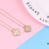 692fbf0d99f2d84055c87fa5 Authentic Purchase, High-Quality Clover Necklace with Zircon, 925 Silver Plated in K-Gold, Natural Stones