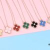 692fbf0e99f2d84055c87fa7 Authentic Purchase, High-Quality Clover Necklace with Zircon, 925 Silver Plated in K-Gold, Natural Stones