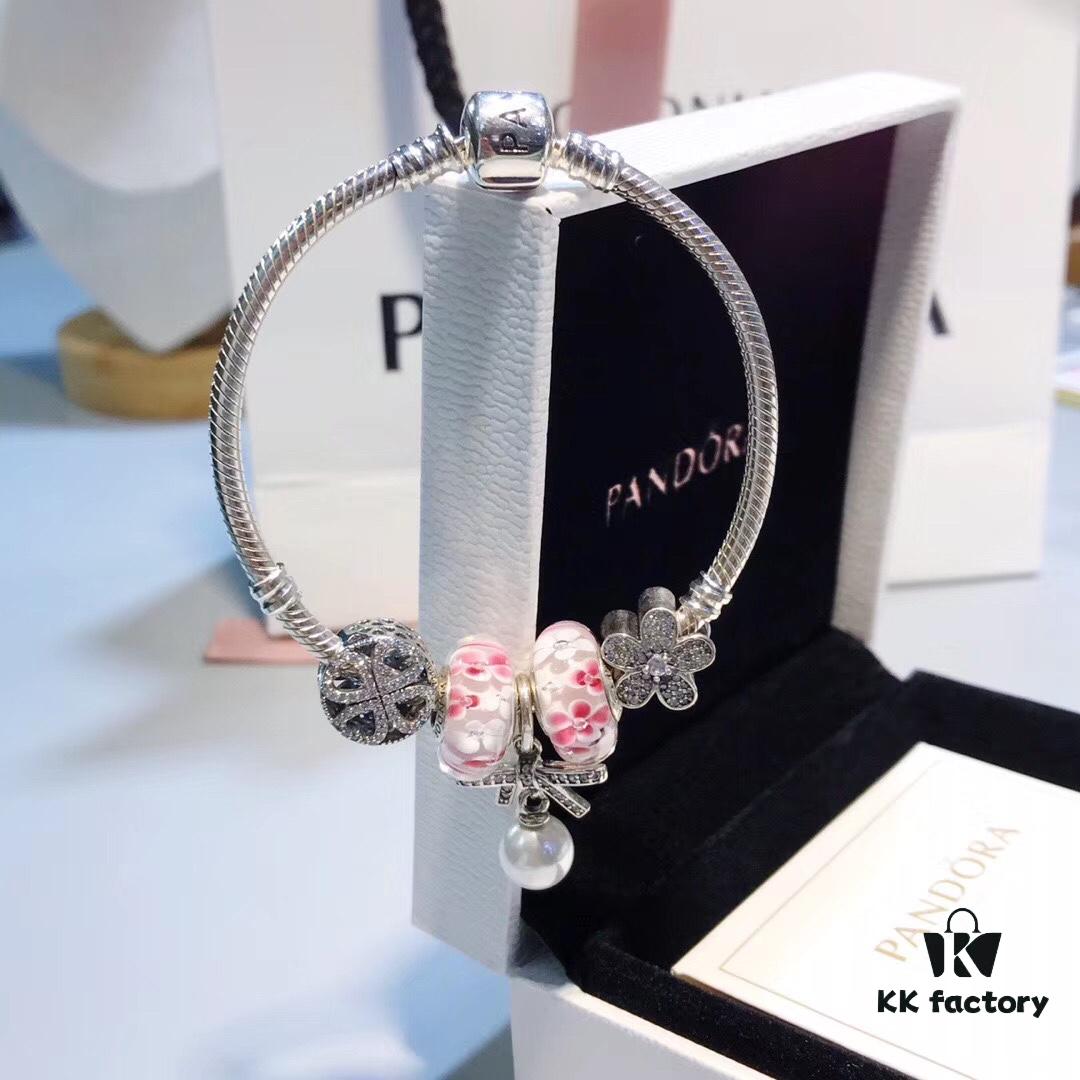 692fbf1d99f2d84055c87fc1 Pandora Blooming Peach Blossom Pearl Bow Pendant - New Arrival with Cubic Zirconia Daisy and Clover Design