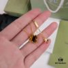 692fbf2799f2d84055c87fcb Fan Family Classic Clover Medium-Sized Gold-Tone Natural Tiger's Eye Stone