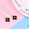 692fbf2999f2d84055c87fce Authentic Purchase, High-Quality Clover Necklace with Zircon, 925 Silver Plated in K-Gold, Natural Stones