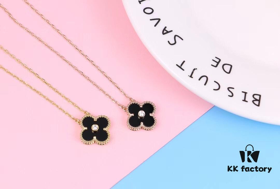 692fbf2999f2d84055c87fce Authentic Purchase, High-Quality Clover Necklace with Zircon, 925 Silver Plated in K-Gold, Natural Stones