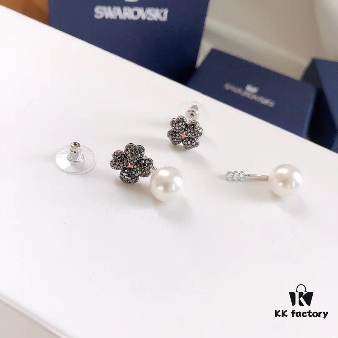 692fbf2b99f2d84055c87fd0 Swarovski LATISHA Versatile Detachable Clover Stud Earrings with Imitation Pearl Flower Drops, Floral Women's Earrings Jewelry Accessories