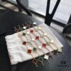 692fbf4c99f2d84055c88002 VCA Red Carnelian / White Mother of Pearl / Black Onyx # Malachite # Sterling Silver Super Version Four-Leaf Clover 5-Flower Bracelet, In Stock Ready to Ship