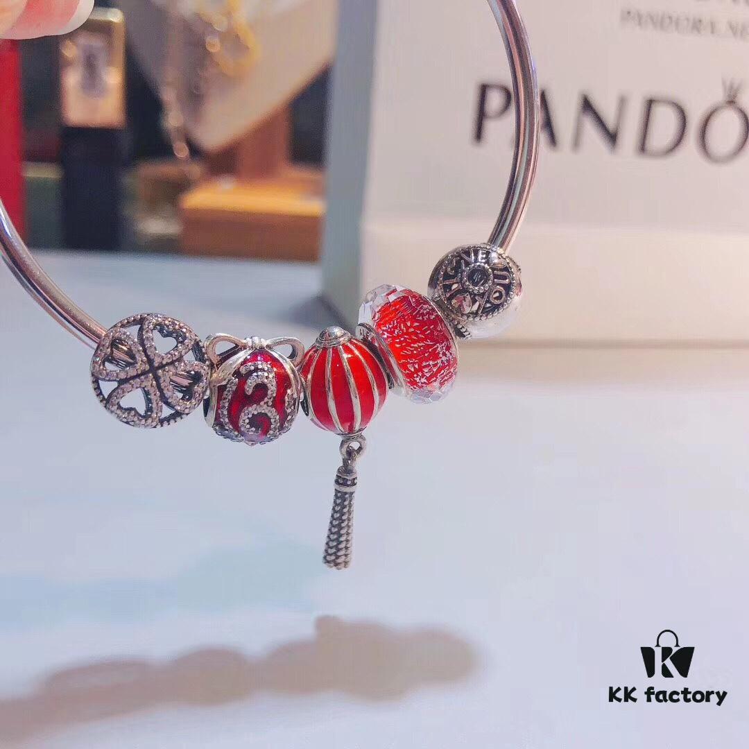 692fbf5699f2d84055c88010 Pandora-Grade Silver Wire Red Lantern Lantern Pendant Set – New Arrival! ZP-Certified, Thai Imported S925 Sterling Silver with Sparkling Rhinestone Clover, Love Bead, Devil Fruit and Festive Lantern Charms