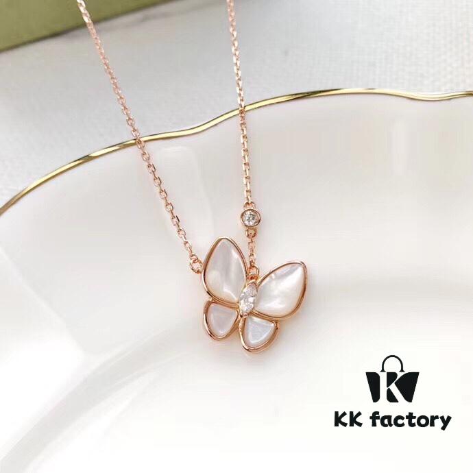 692fbf6799f2d84055c88025 Van Cleef & Arpels Two Butterfly Collection Butterfly Mother-of-Pearl Necklace