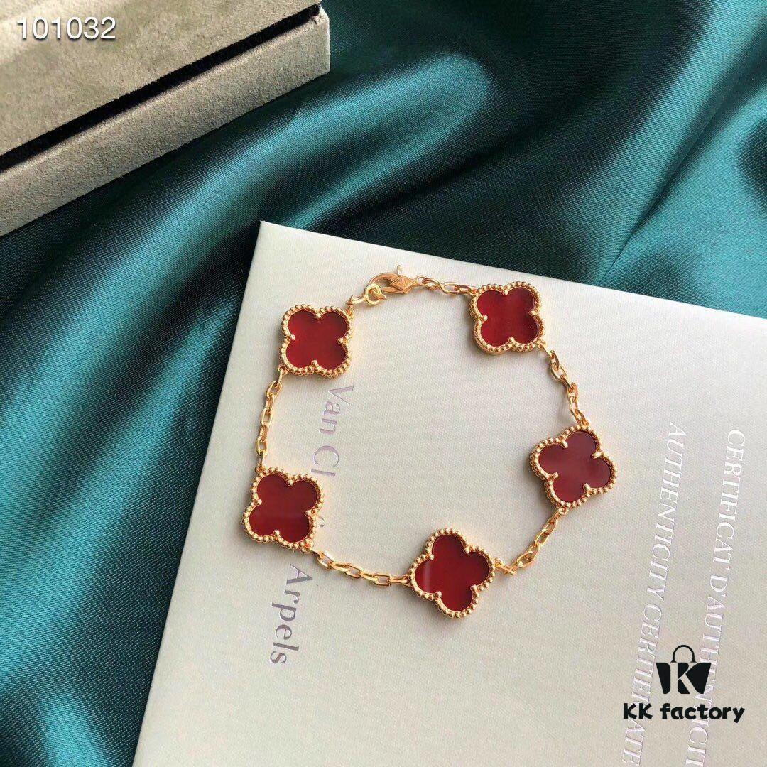 692fbf7499f2d84055c88038 Van Cleef & Arpels VCA Four-Leaf Clover Five-Petal Bracelet, High-Quality Replica, 925 Silver Plated with 18K Gold