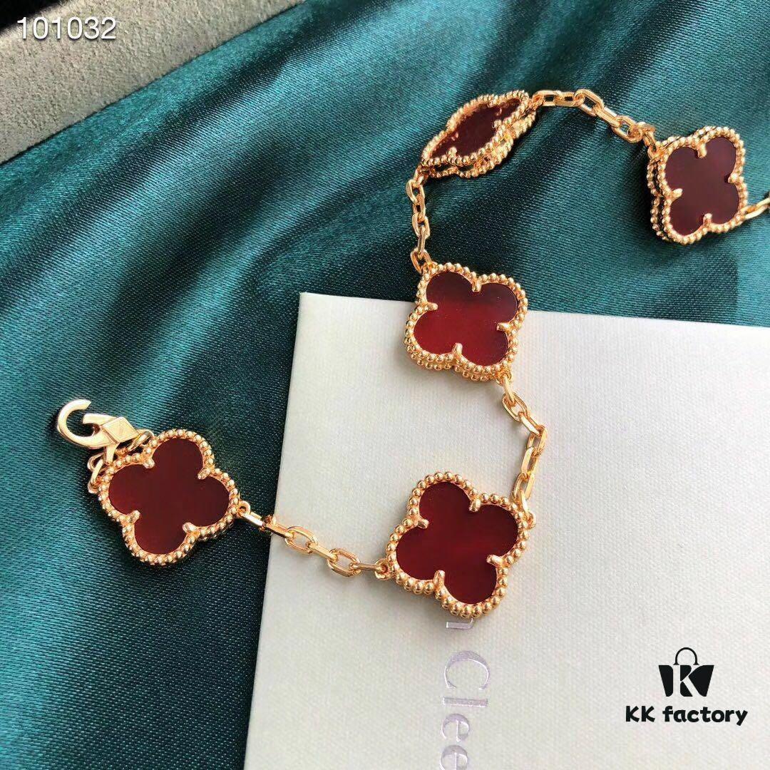 692fbf7599f2d84055c8803a Van Cleef & Arpels VCA Four-Leaf Clover Five-Petal Bracelet, High-Quality Replica, 925 Silver Plated with 18K Gold