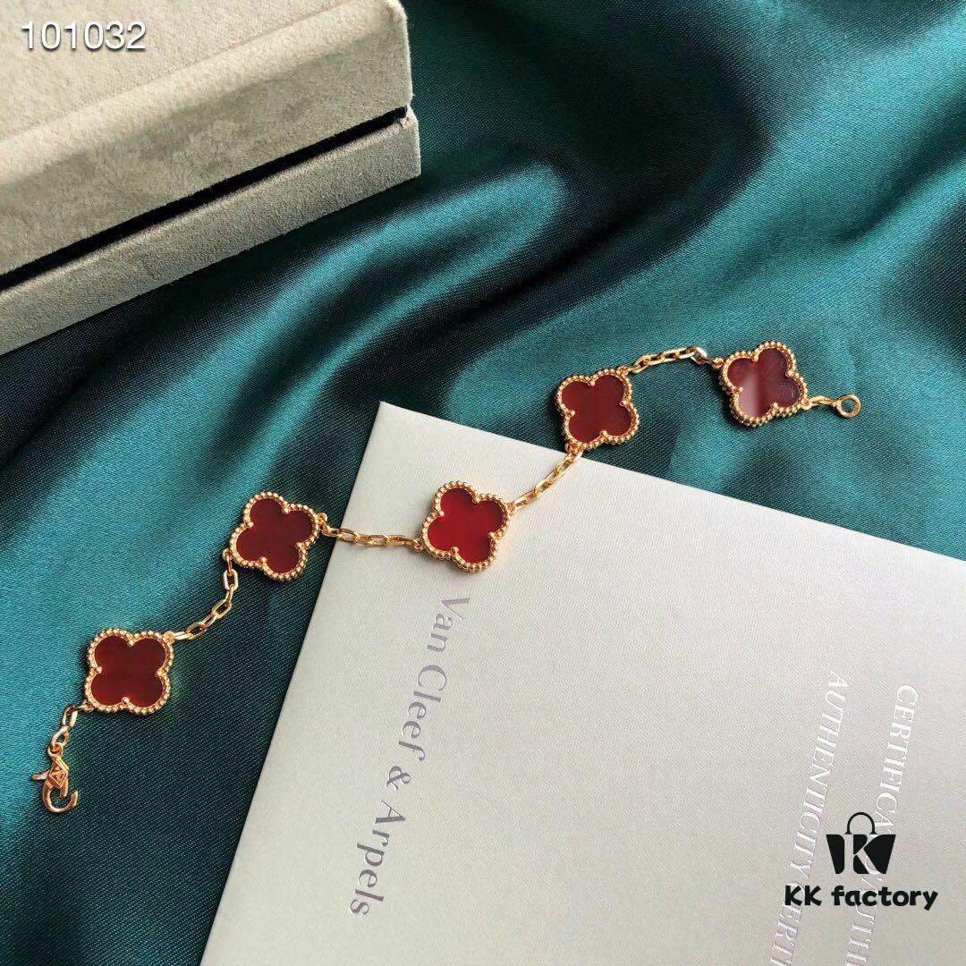 692fbf7599f2d84055c8803b Van Cleef & Arpels VCA Four-Leaf Clover Five-Petal Bracelet, High-Quality Replica, 925 Silver Plated with 18K Gold