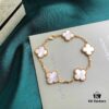 692fbf7e99f2d84055c8804b Van Cleef & Arpels VCA Four-Leaf Clover Five-Petal Bracelet, Highest Quality, Authentic Purchased Level! 925 Silver Plated with 18K Gold, Genuine Vacuum-Plated 18K Gold, Natural Mother-of-Pearl Inlay, Seamless Setting, Rhombus Clasp, Chain Length 16+1.5+1.5cm, Black Onyx, Red Agate, White Mother-of-Pearl, Complete K-Gold Style Packaging