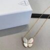 692fbf8999f2d84055c8805a Clover VCA Large Butterfly Necklace with Mother-of-Pearl and Hand-Set Diamonds in Sterling Silver