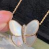 692fbf8999f2d84055c8805b Clover VCA Large Butterfly Necklace with Mother-of-Pearl and Hand-Set Diamonds in Sterling Silver