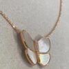 692fbf8a99f2d84055c8805d Clover VCA Large Butterfly Necklace with Mother-of-Pearl and Hand-Set Diamonds in Sterling Silver