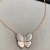 692fbf8b99f2d84055c8805e Clover VCA Large Butterfly Necklace with Mother-of-Pearl and Hand-Set Diamonds in Sterling Silver