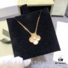 692fbfa299f2d84055c88075 Van Cleef & Arpels Alhambra Clover Necklace with Natural Golden Mother-of-Pearl in Yellow Gold-Tone on Premium German Imported 925 Sterling Silver