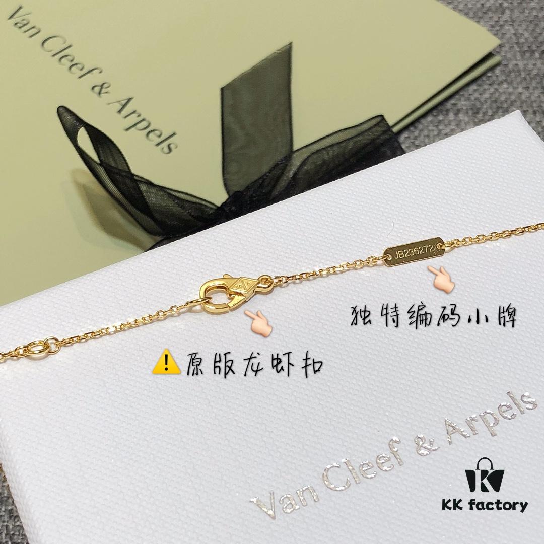 692fbfa599f2d84055c88078 Van Cleef & Arpels Alhambra Clover Necklace with Natural Golden Mother-of-Pearl in Yellow Gold-Tone on Premium German Imported 925 Sterling Silver