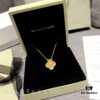 692fbfa699f2d84055c88079 Van Cleef & Arpels Alhambra Clover Necklace with Natural Golden Mother-of-Pearl in Yellow Gold-Tone on Premium German Imported 925 Sterling Silver