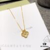 692fbfa699f2d84055c8807a Van Cleef & Arpels Alhambra Clover Necklace with Natural Golden Mother-of-Pearl in Yellow Gold-Tone on Premium German Imported 925 Sterling Silver