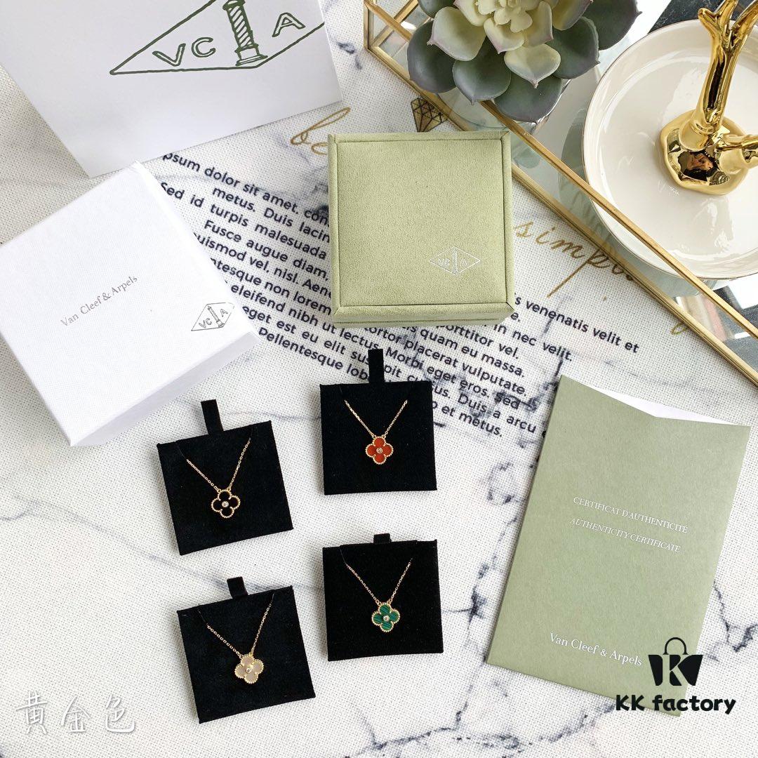 692fbfa699f2d84055c8807b Christmas Gift 🎁 Van Cleef & Arpels Alhambra Clover Necklace with Natural Black Onyx, Red Jasper, Mother of Pearl, and Malachite in Rose Gold, Yellow Gold, and White Gold Plated 925 Sterling Silver