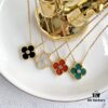 692fbfa999f2d84055c8807c Christmas Gift 🎁 Van Cleef & Arpels Alhambra Clover Necklace with Natural Black Onyx, Red Jasper, Mother of Pearl, and Malachite in Rose Gold, Yellow Gold, and White Gold Plated 925 Sterling Silver
