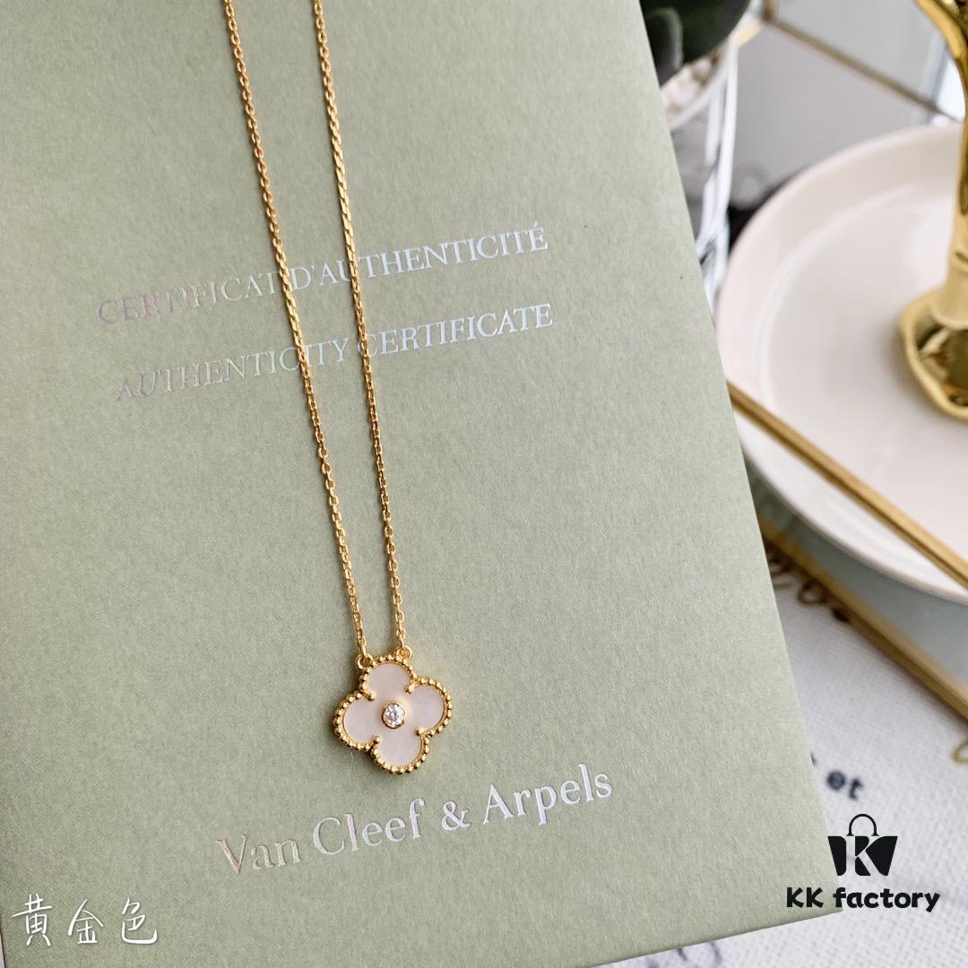 692fbfac99f2d84055c88081 Christmas Gift 🎁 Van Cleef & Arpels Alhambra Clover Necklace with Natural Black Onyx, Red Jasper, Mother of Pearl, and Malachite in Rose Gold, Yellow Gold, and White Gold Plated 925 Sterling Silver