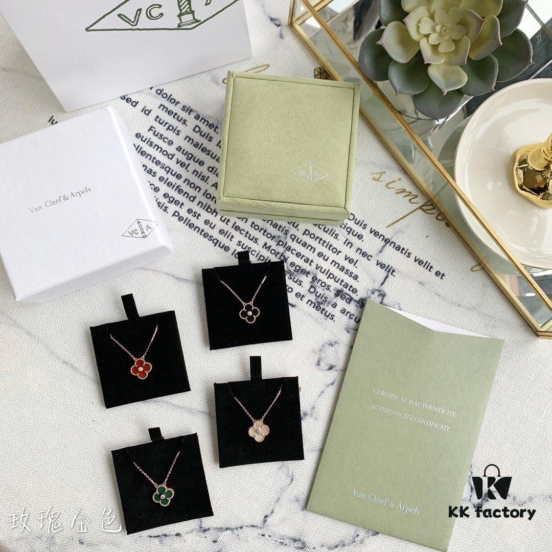 692fbfb099f2d84055c88087 🎄Christmas Gift 🎁 Van Cleef & Arpels Alhambra Clover Necklace with Natural Black Onyx, Red Jasper, White Mother-of-Pearl, and Malachite in Rose Gold, Yellow Gold, and White Gold Plated 925 Sterling Silver from Germany