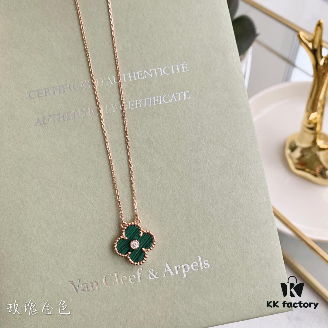 692fbfb199f2d84055c88088 🎄Christmas Gift 🎁 Van Cleef & Arpels Alhambra Clover Necklace with Natural Black Onyx, Red Jasper, White Mother-of-Pearl, and Malachite in Rose Gold, Yellow Gold, and White Gold Plated 925 Sterling Silver from Germany