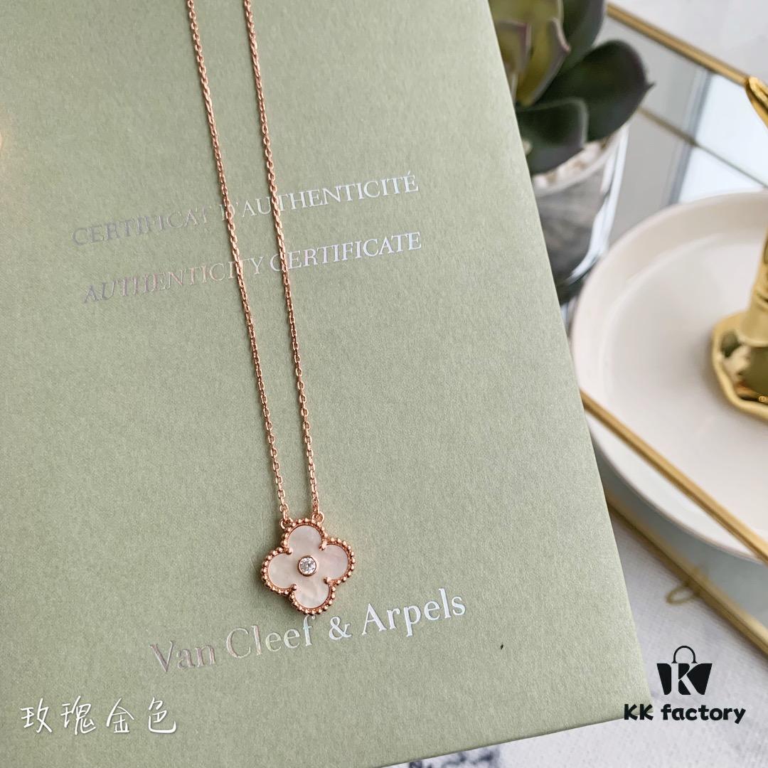 692fbfb199f2d84055c88089 🎄Christmas Gift 🎁 Van Cleef & Arpels Alhambra Clover Necklace with Natural Black Onyx, Red Jasper, White Mother-of-Pearl, and Malachite in Rose Gold, Yellow Gold, and White Gold Plated 925 Sterling Silver from Germany