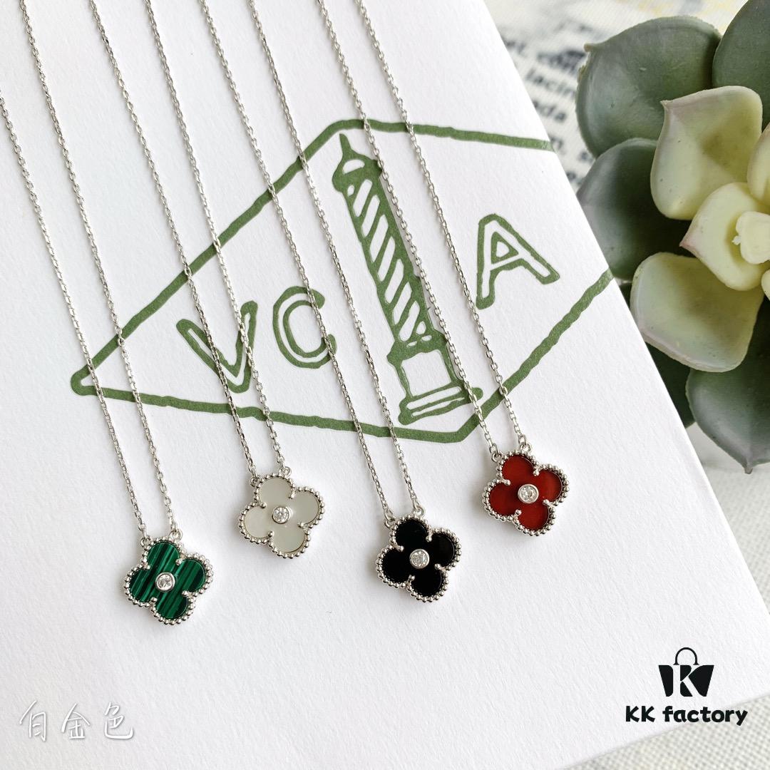 692fbfb599f2d84055c8808f Christmas Gift 🎄 Van Cleef & Arpels Alhambra Clover Necklace with Natural Black Onyx, Red Jasper, White Mother-of-Pearl, and Malachite in 925 Sterling Silver (Imported from Germany), Available in Rose Gold, Yellow Gold, and White Gold Plating