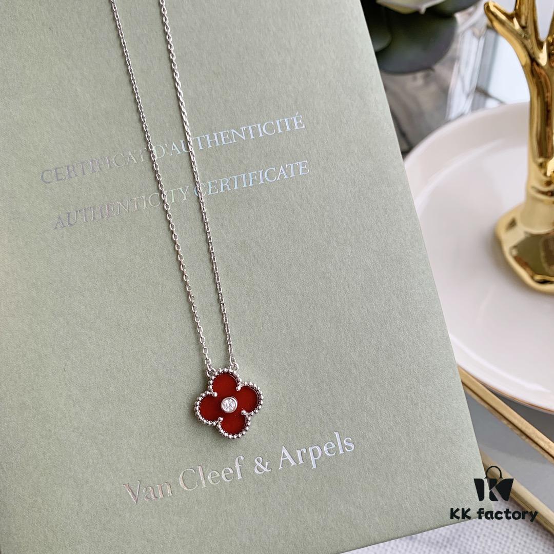 692fbfb799f2d84055c88091 Christmas Gift 🎄 Van Cleef & Arpels Alhambra Clover Necklace with Natural Black Onyx, Red Jasper, White Mother-of-Pearl, and Malachite in 925 Sterling Silver (Imported from Germany), Available in Rose Gold, Yellow Gold, and White Gold Plating