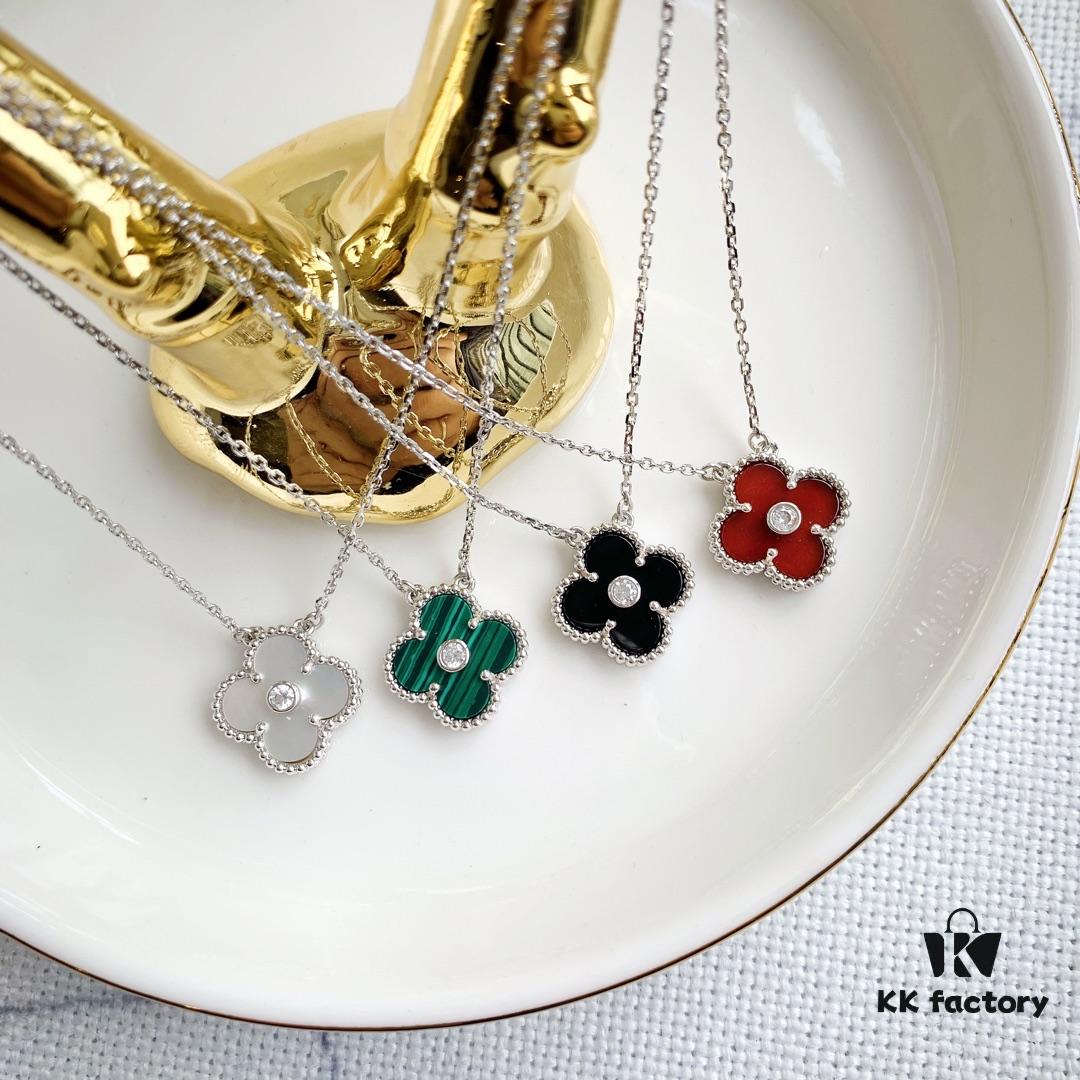 692fbfd399f2d84055c880b9 Christmas Gift 🎄 Van Cleef & Arpels Alhambra Clover Necklace with Natural Black Onyx, Red Jasper, White Mother-of-Pearl, and Malachite in 925 Sterling Silver (Imported from Germany), Available in Rose Gold, Yellow Gold, and White Gold Plating