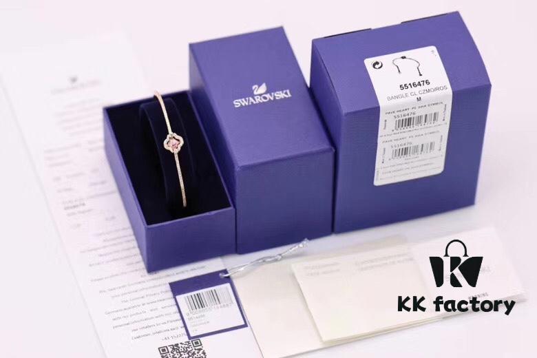 692fbfdf99f2d84055c880cb Swarovski Pink Crystal Clover with Dancing Heart Bracelet