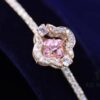 692fbfdf99f2d84055c880cc Swarovski Pink Crystal Clover with Dancing Heart Bracelet