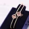 692fbfe099f2d84055c880cd Swarovski Pink Crystal Clover with Dancing Heart Bracelet