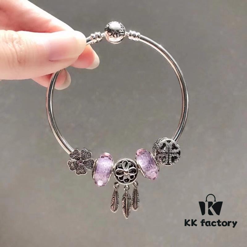 692fbfe299f2d84055c880d0 Pandora Pandora Silver Wire Purple Hollow Dream Catcher New Arrival!
