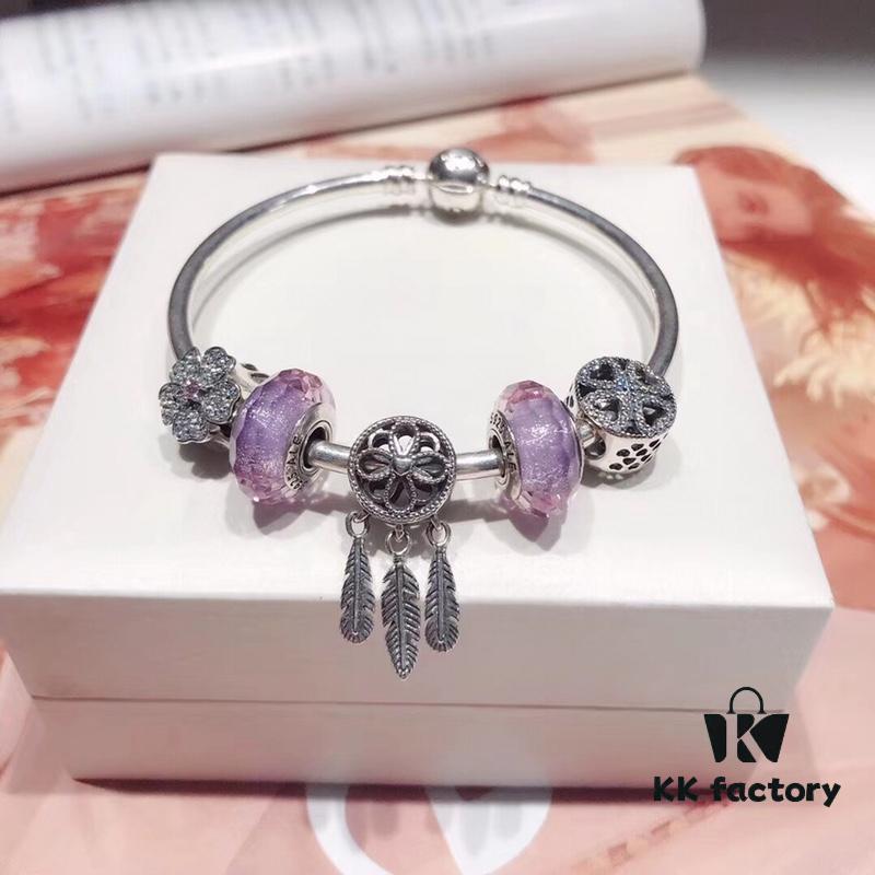 692fbfe399f2d84055c880d1 Pandora Pandora Silver Wire Purple Hollow Dream Catcher New Arrival!